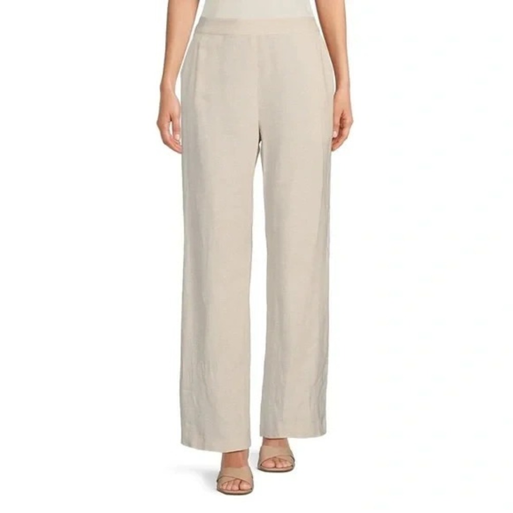 Alex Marie Linen-Blend Wide Leg Pants in Light Beige